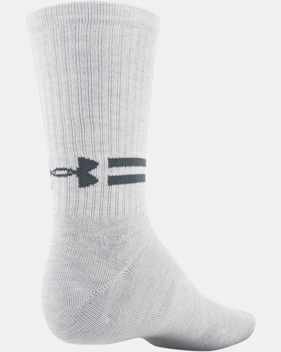 Men's UA Essential Crew Socks 6-Pack, Gray, pdpMainDesktop image number 4